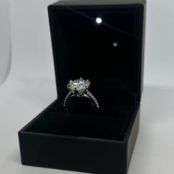 Moissanite Diamond Ring Engagement Wedding Anniversary 5 Ct 6 Prong Size 6 - Picture 4 of 10
